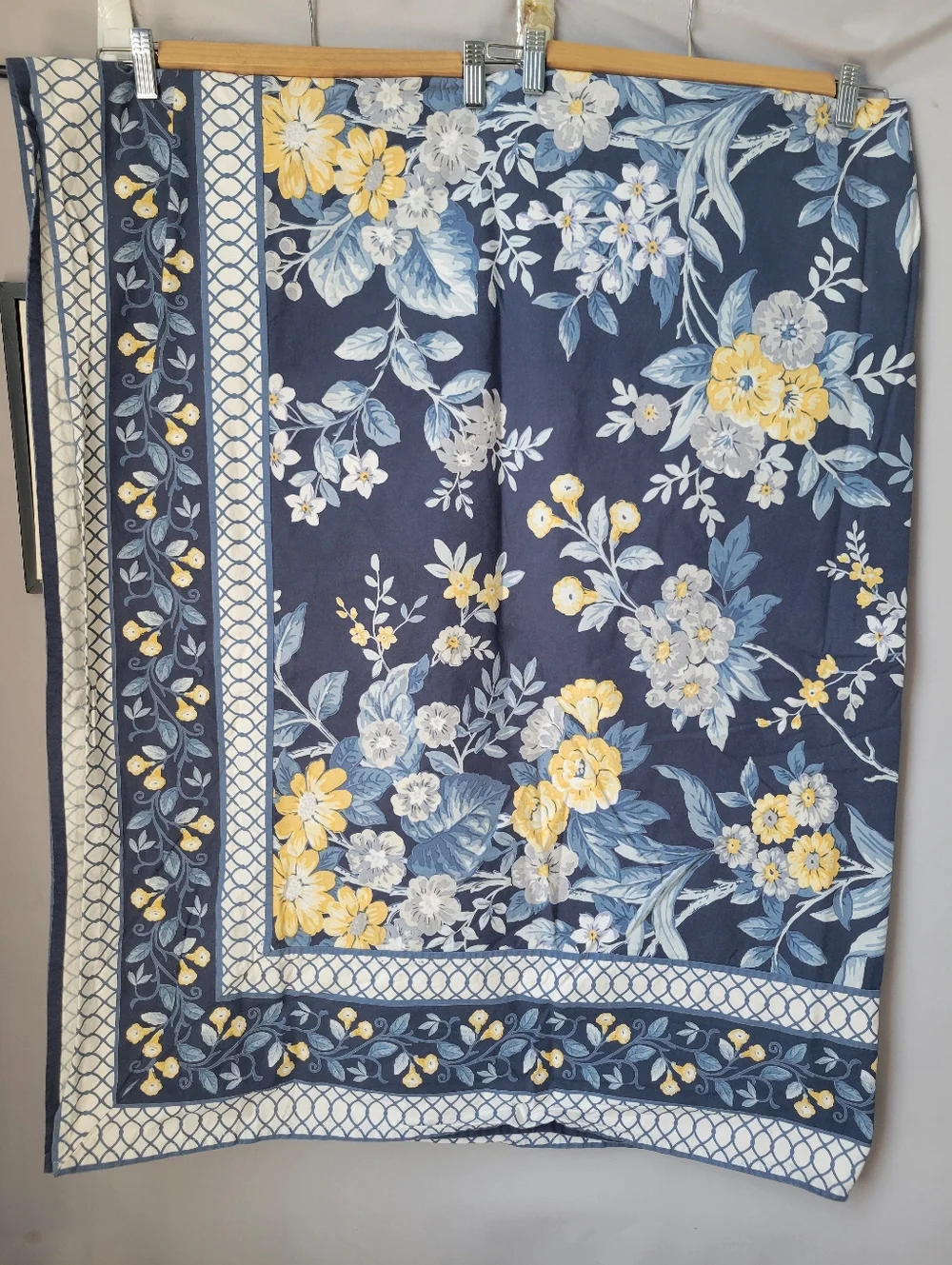The Company Store Palmeros Floral Tablecloth Blue Yellow 70 x 120